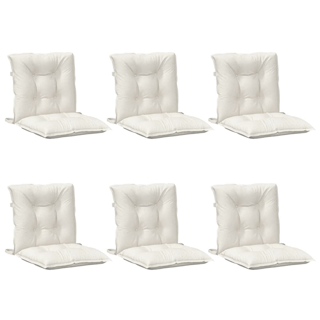 Coussins bas dossier 6 pcs. Mélange crème 100x50x7 cm Tissu