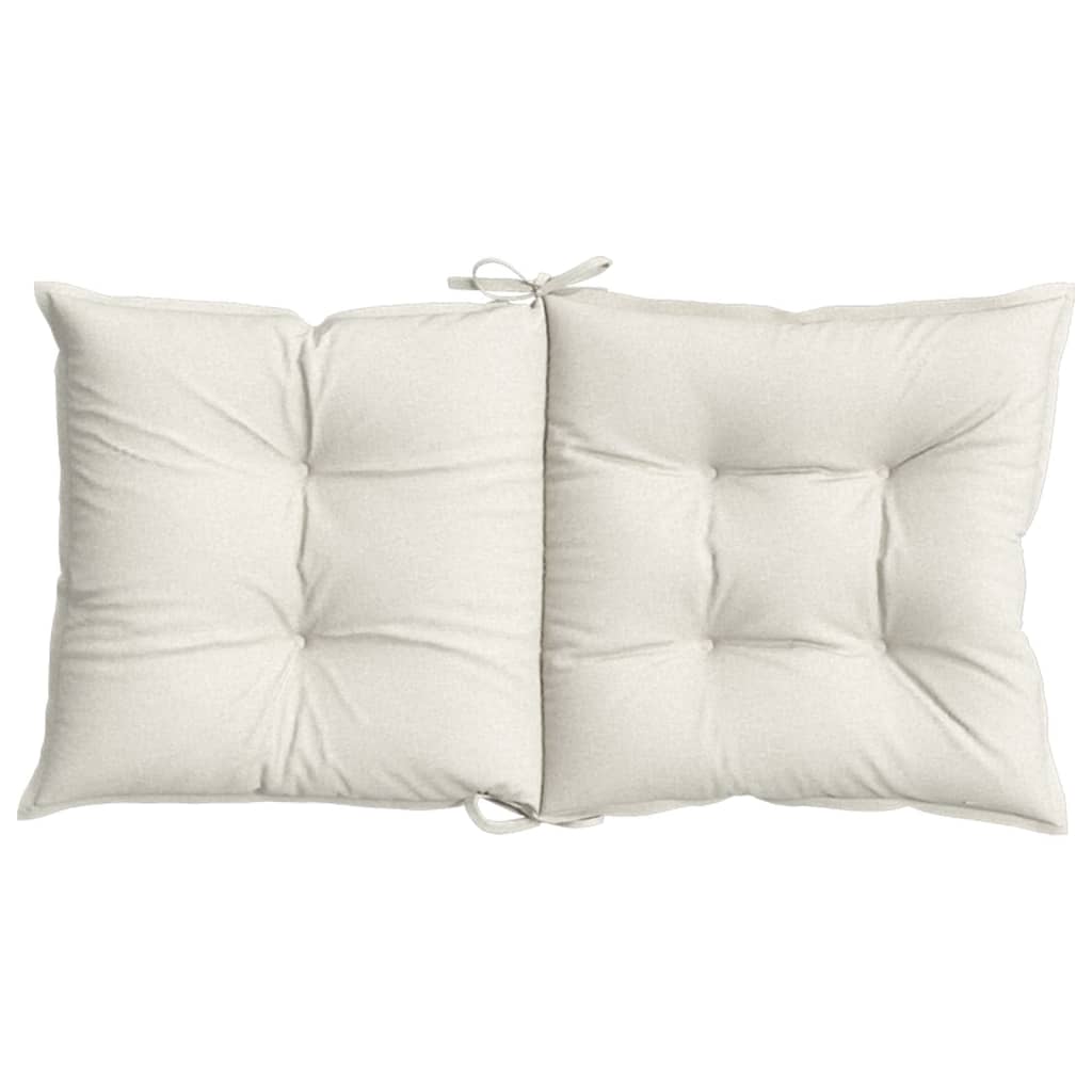 Coussins bas dossier 6 pcs. Mélange crème 100x50x7 cm Tissu