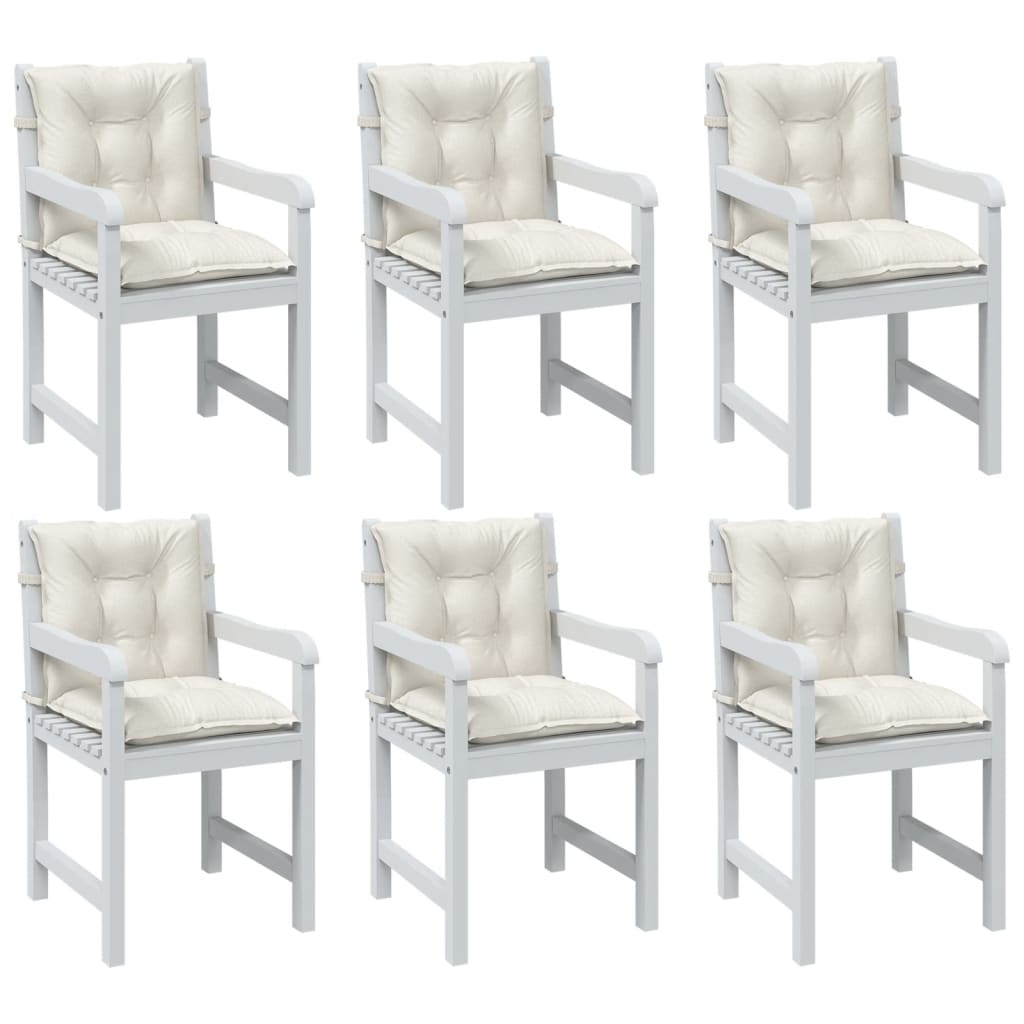 Coussins bas dossier 6 pcs. Mélange crème 100x50x7 cm Tissu