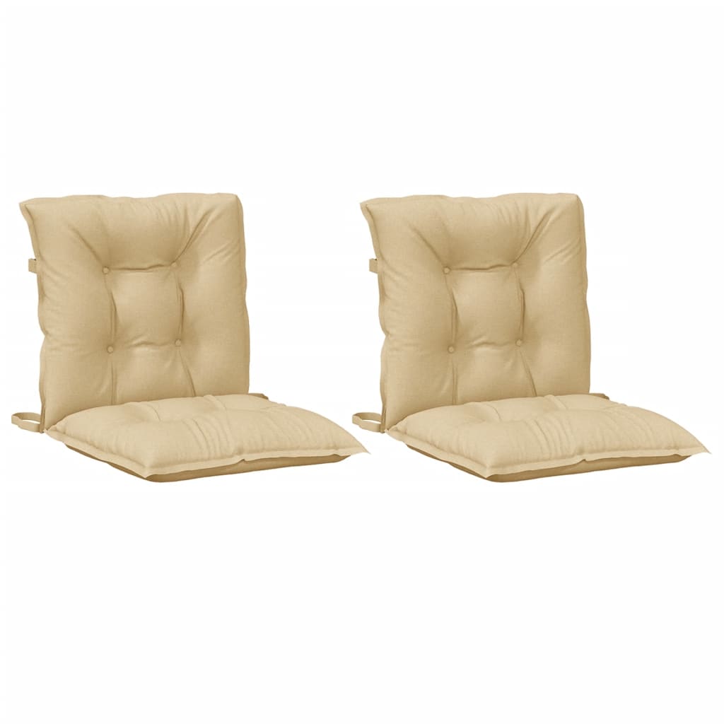Low-back cushion pads 2 pcs. Mélange Beige 100x50x7 cm Fabric