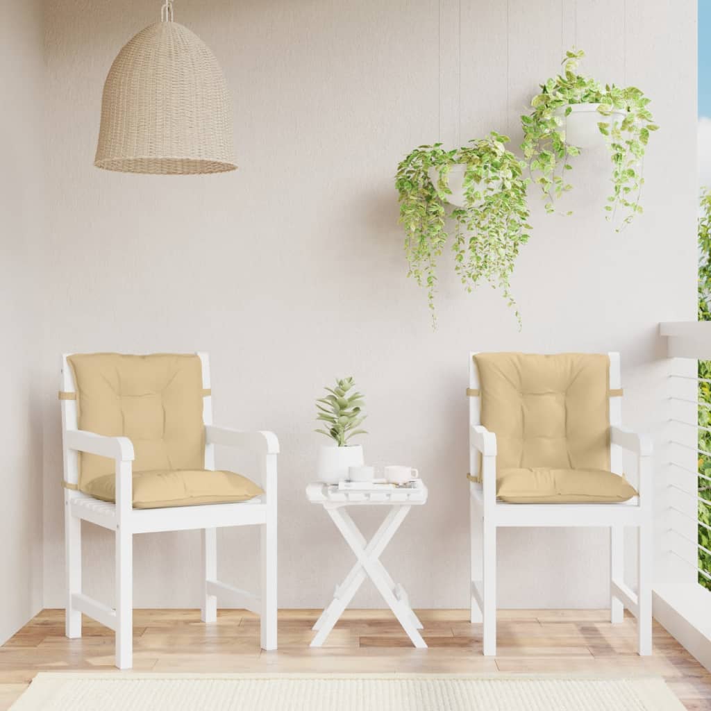Low-back cushion pads 2 pcs. Mélange Beige 100x50x7 cm Fabric