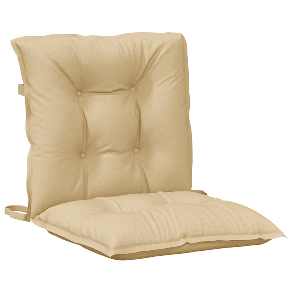Low-back cushion pads 2 pcs. Mélange Beige 100x50x7 cm Fabric