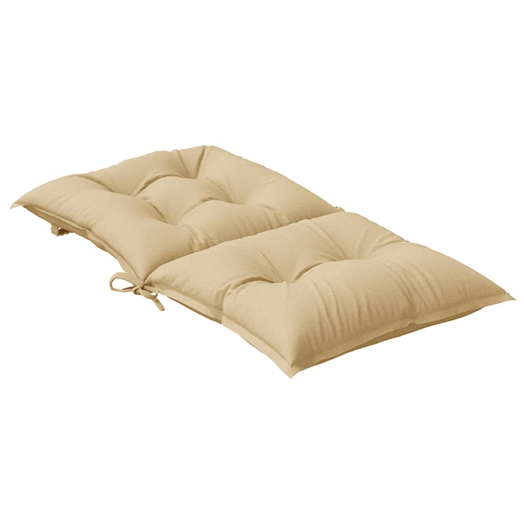 Low-back cushion pads 2 pcs. Mélange Beige 100x50x7 cm Fabric