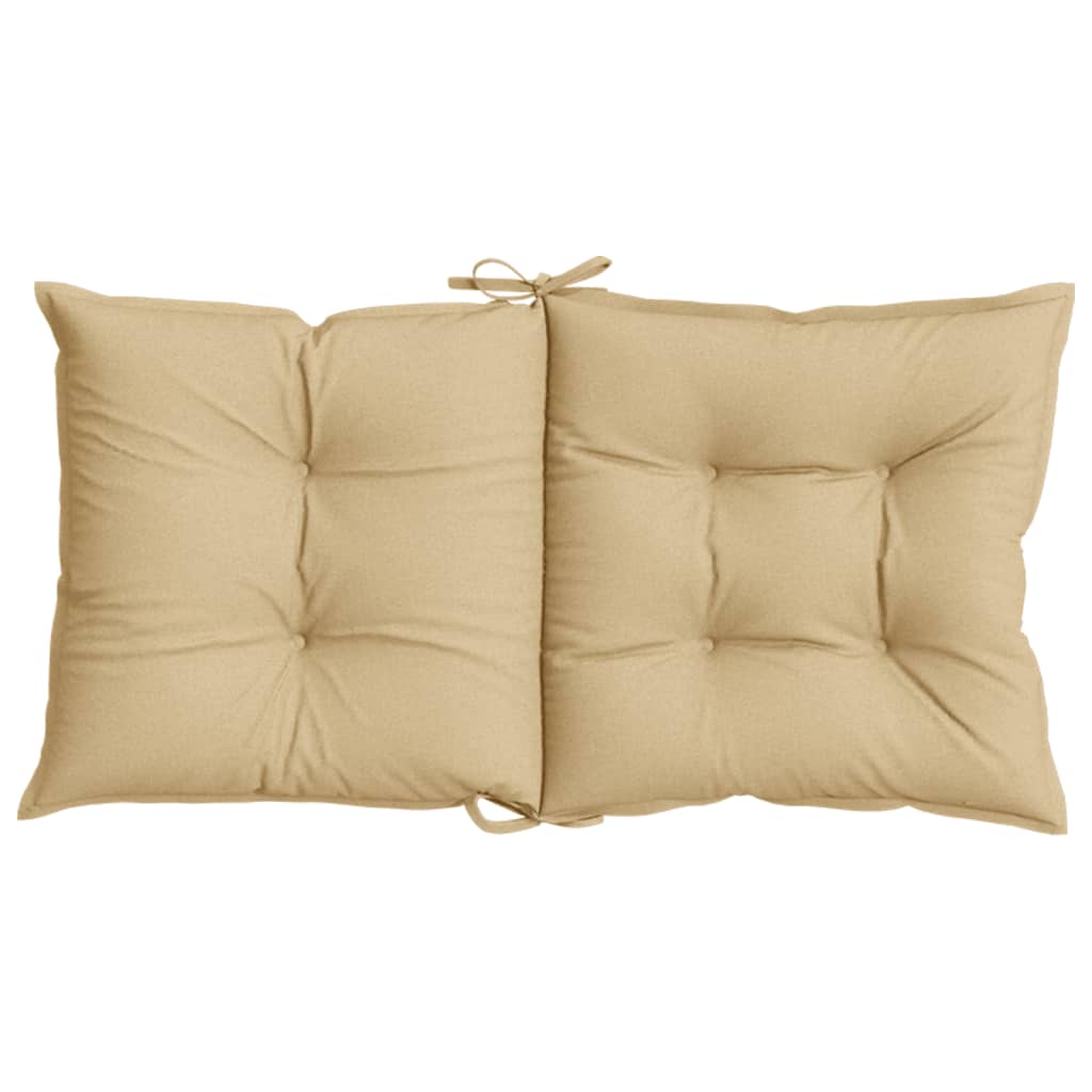 Low-back cushion pads 2 pcs. Mélange Beige 100x50x7 cm Fabric