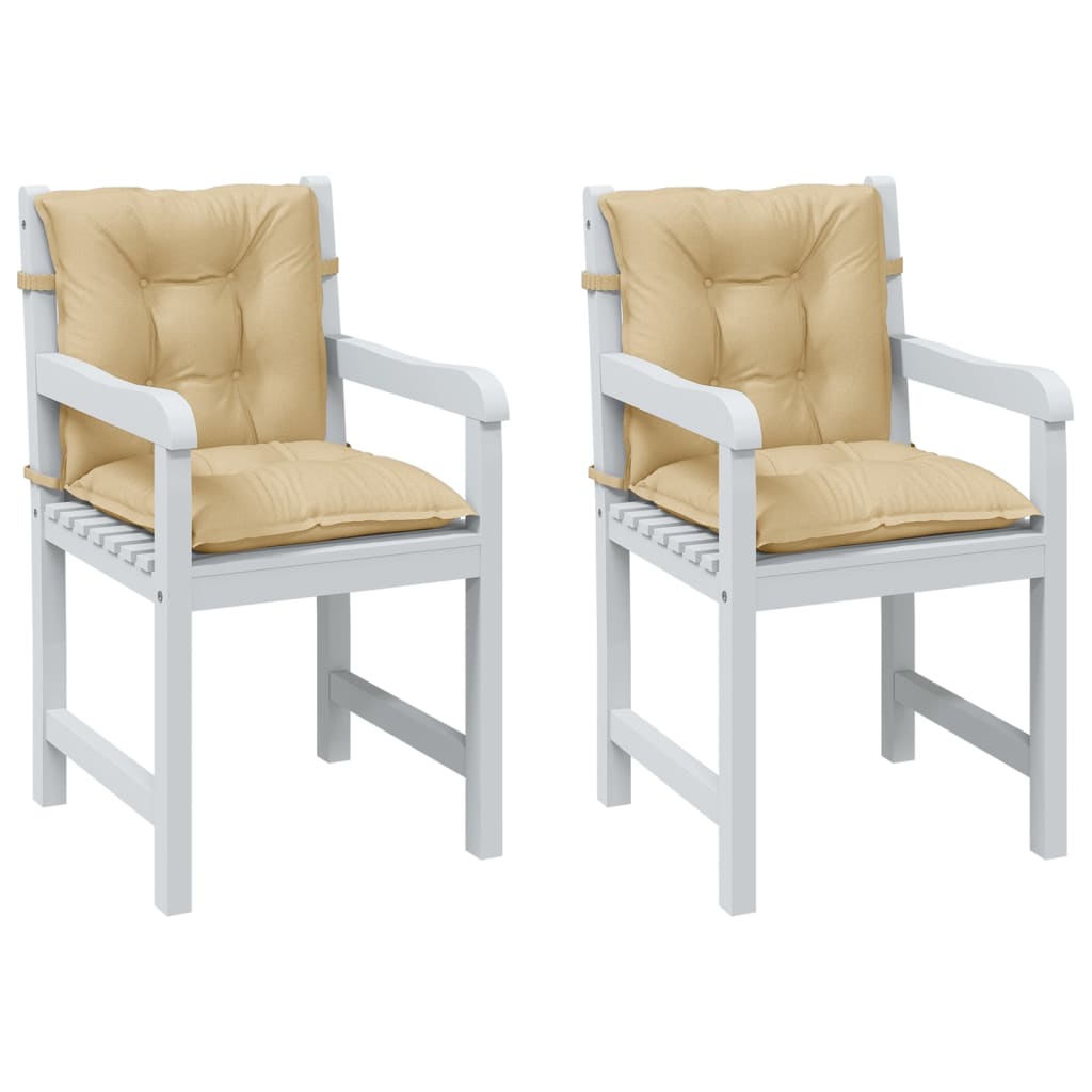 Low-back cushion pads 2 pcs. Mélange Beige 100x50x7 cm Fabric