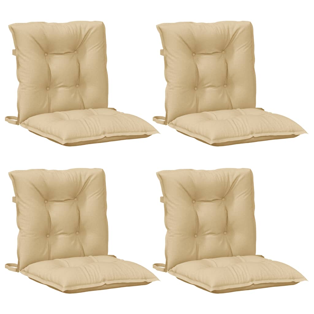 Low-back Cushion Pads 4 pcs. Mélange Beige 100x50x7 cm Fabric