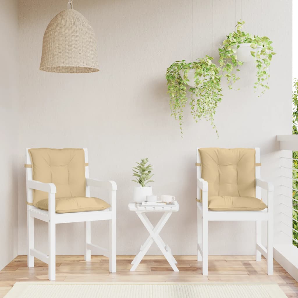 Low-back Cushion Pads 4 pcs. Mélange Beige 100x50x7 cm Fabric