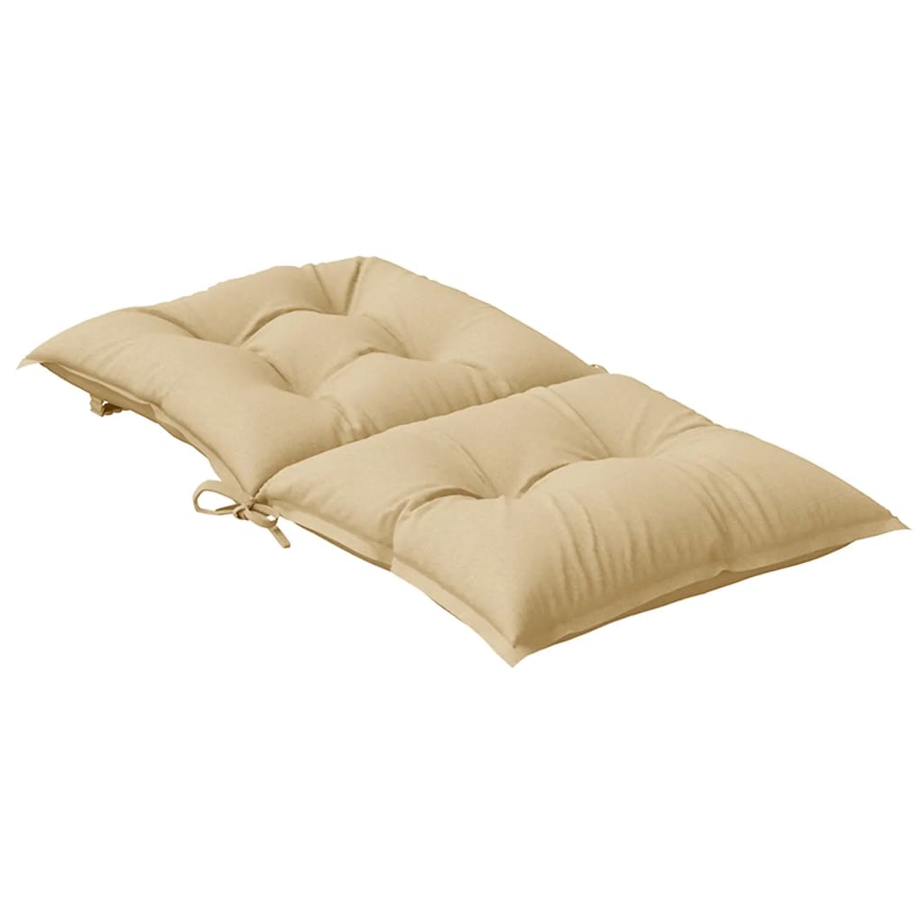 Low-back Cushion Pads 4 pcs. Mélange Beige 100x50x7 cm Fabric