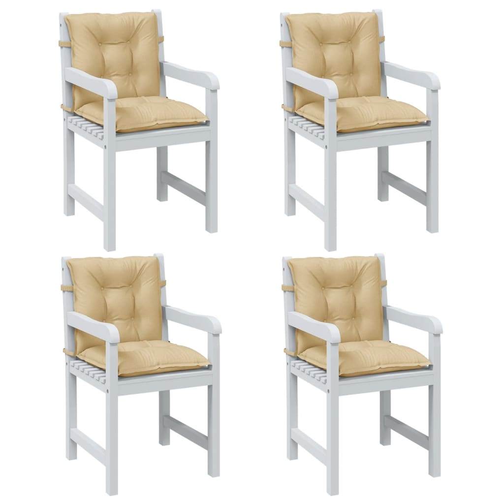 Low-back Cushion Pads 4 pcs. Mélange Beige 100x50x7 cm Fabric