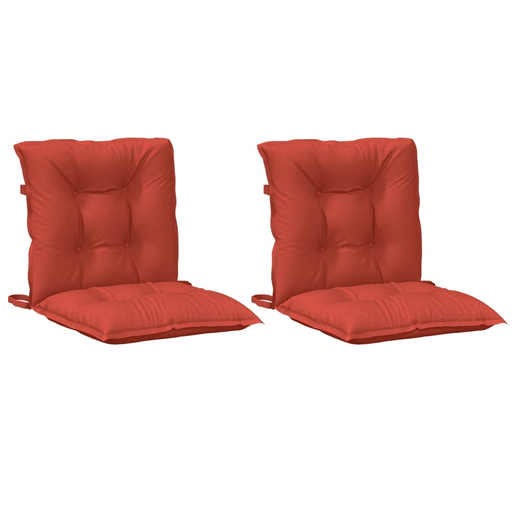 Low-back cushion pads 2 pcs. Mélange Red 100x50x7 cm Fabric