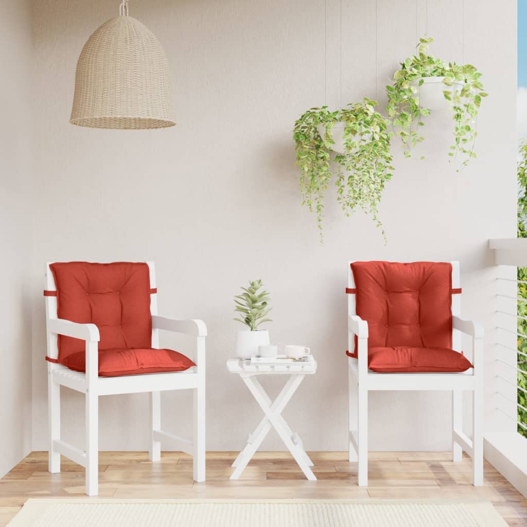 Low-back cushion pads 2 pcs. Mélange Red 100x50x7 cm Fabric