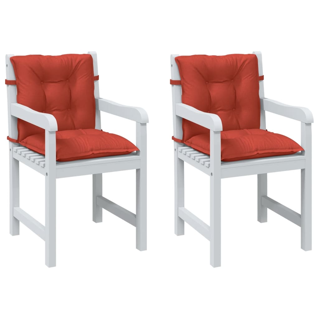 Low-back cushion pads 2 pcs. Mélange Red 100x50x7 cm Fabric