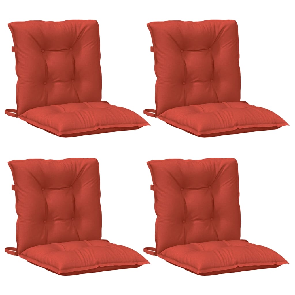 Low-back cushions 4 pcs. Melange Red 100x50x7 cm Fabric
