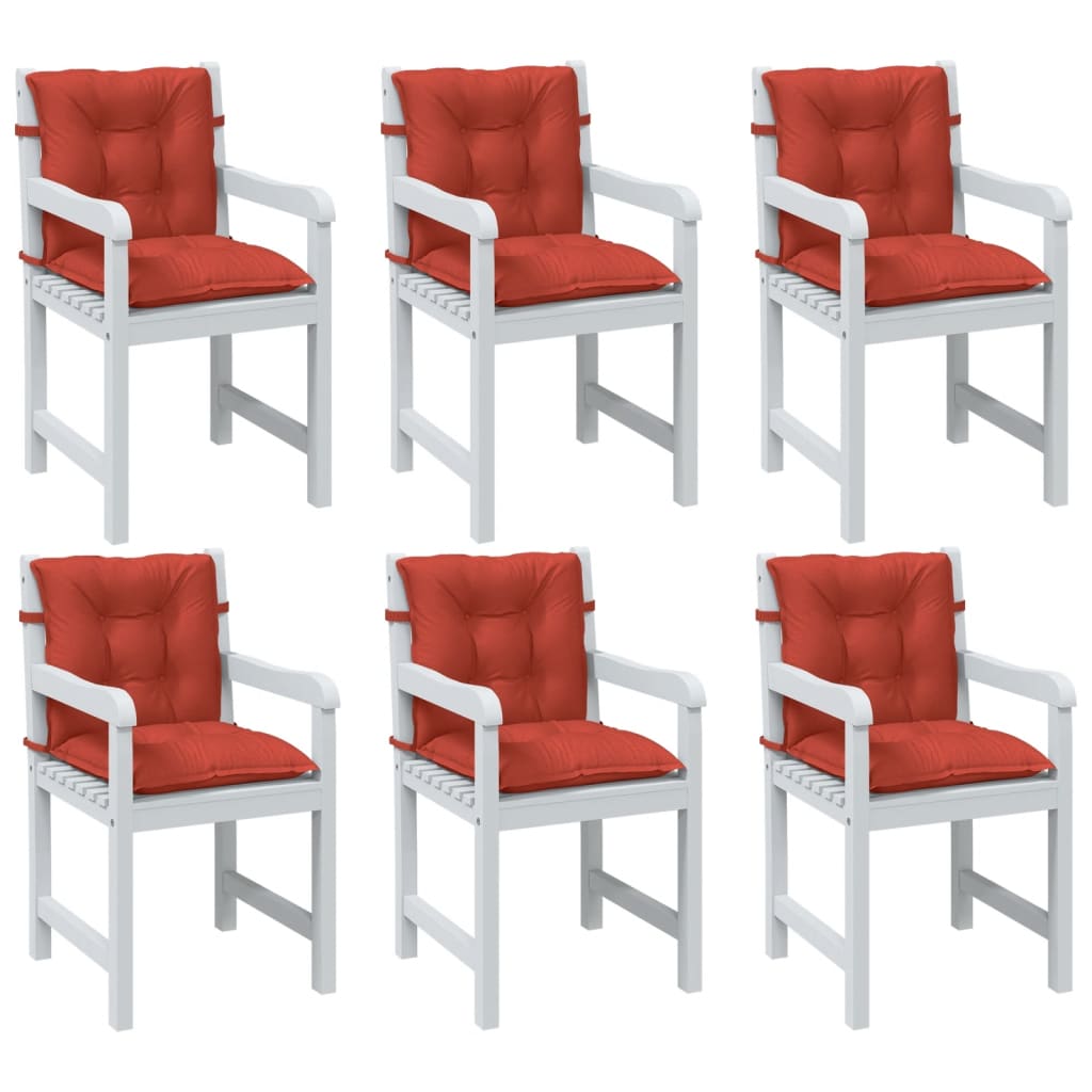 Low-back cushion pads 6 pcs. Melange Red 100x50x7 cm Fabric