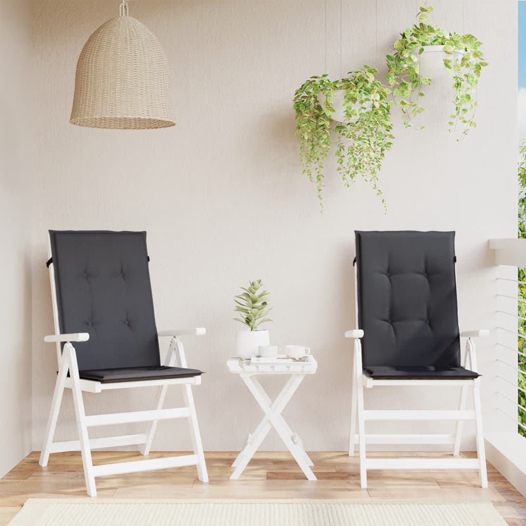 High-Back Cushion Pads 2 pc. Melange Anthracite 120x50x4 cm Fabric