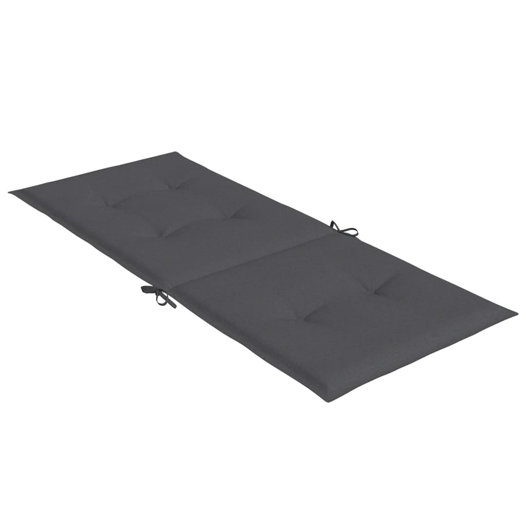 High-Back Cushion Pads 2 pc. Melange Anthracite 120x50x4 cm Fabric