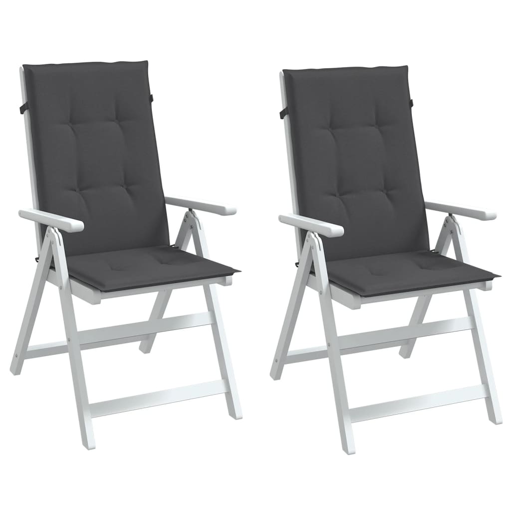 High-Back Cushion Pads 2 pc. Melange Anthracite 120x50x4 cm Fabric