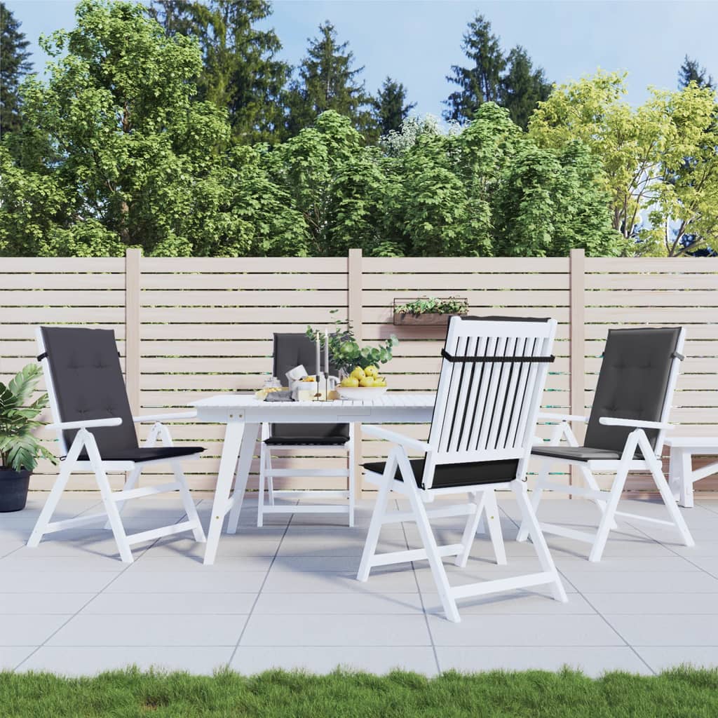 Coussins de dossier haut 4 p. Mélange anthracite 120x50x4 cm Tissu