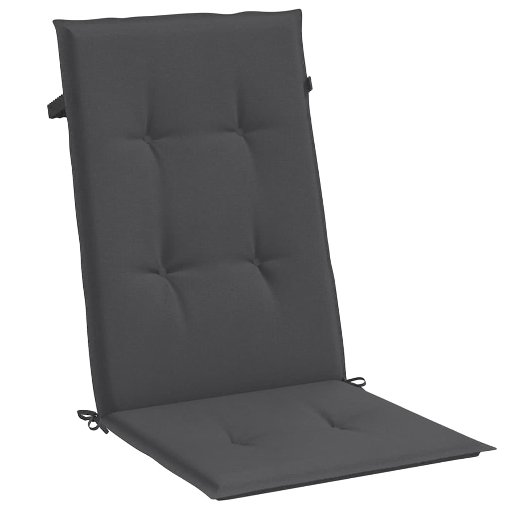 Coussins de dossier haut 4 p. Mélange anthracite 120x50x4 cm Tissu