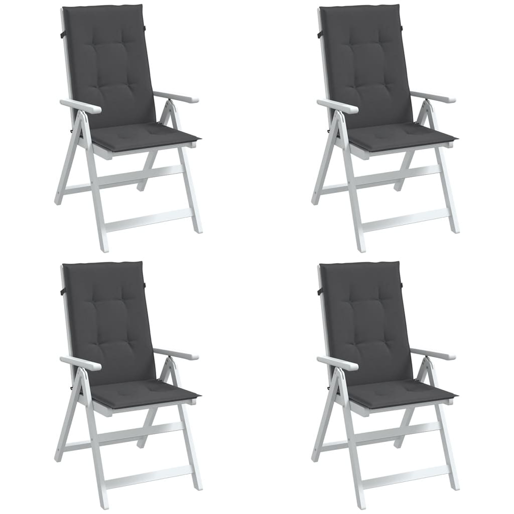 Coussins de dossier haut 4 p. Mélange anthracite 120x50x4 cm Tissu