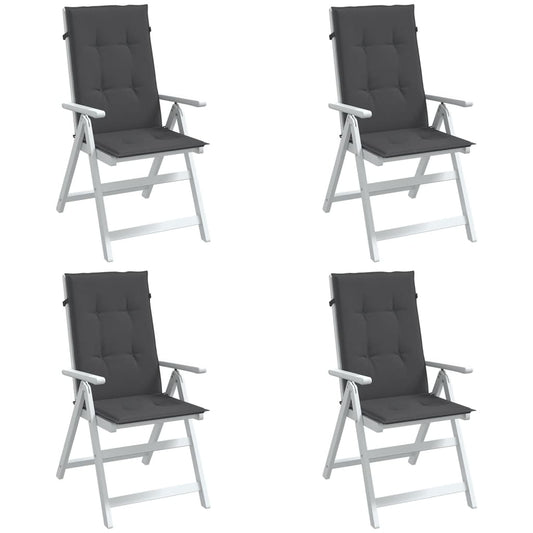 Hochlehner-Auflagen 4 Stk. Melange Anthrazit 120x50x4 cm Stoff