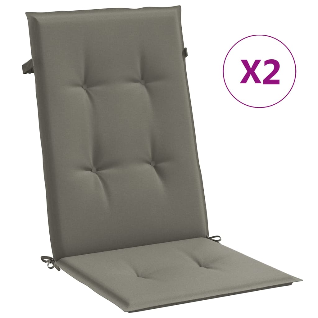 Coussins de dossier haut 2 pcs. Mélange gris foncé 120x50x4 cm Tissu