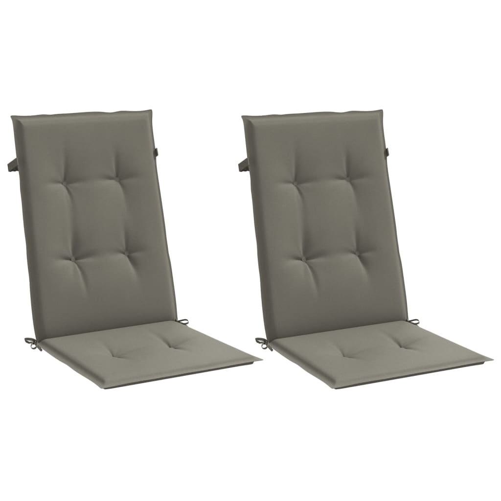 Coussins de dossier haut 2 pcs. Mélange gris foncé 120x50x4 cm Tissu