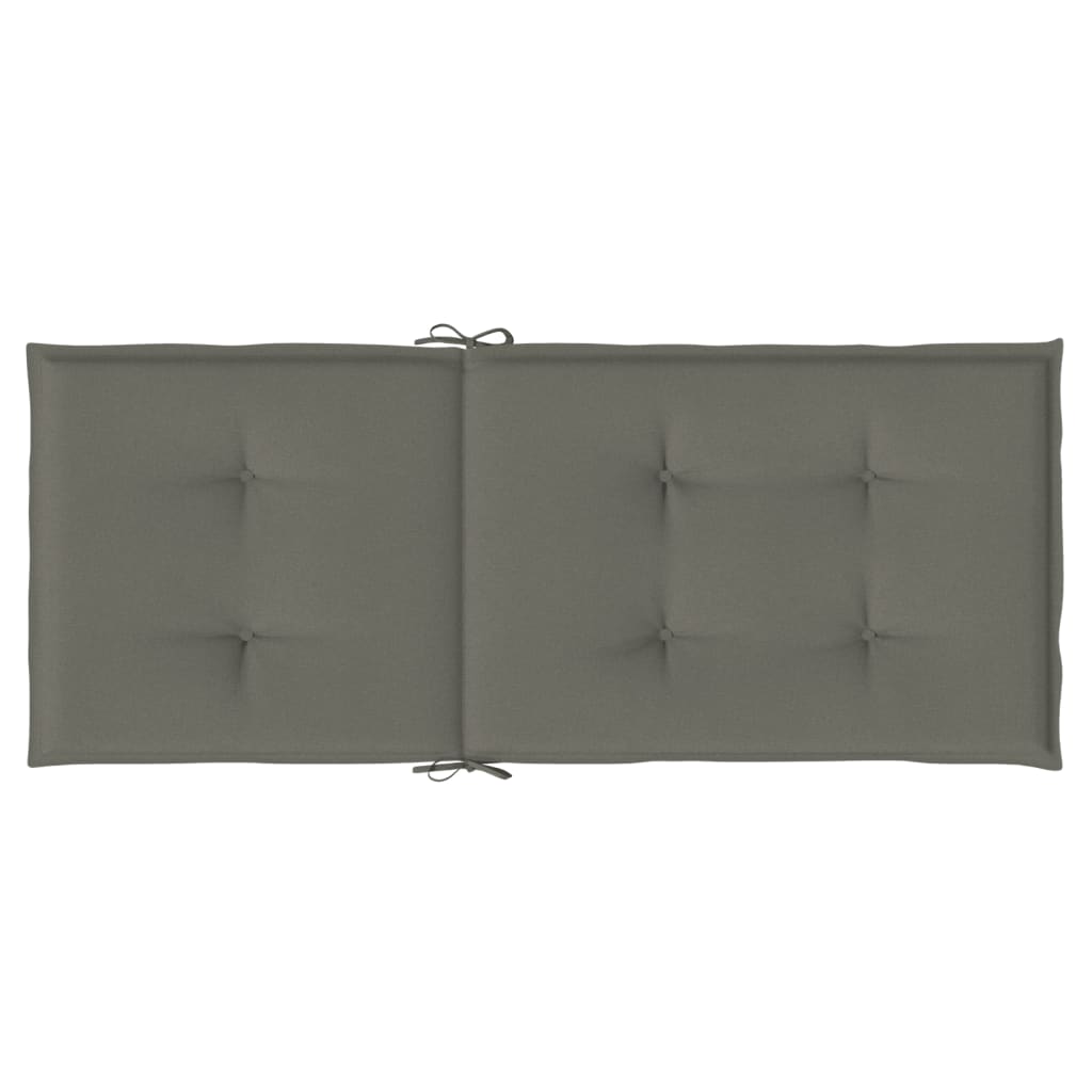 Coussins de dossier haut 2 pcs. Mélange gris foncé 120x50x4 cm Tissu