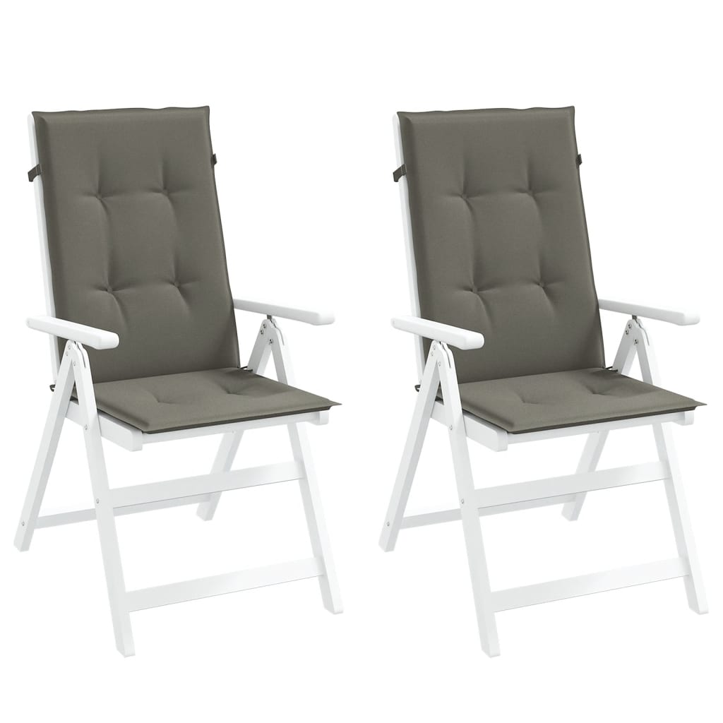 Coussins de dossier haut 2 pcs. Mélange gris foncé 120x50x4 cm Tissu