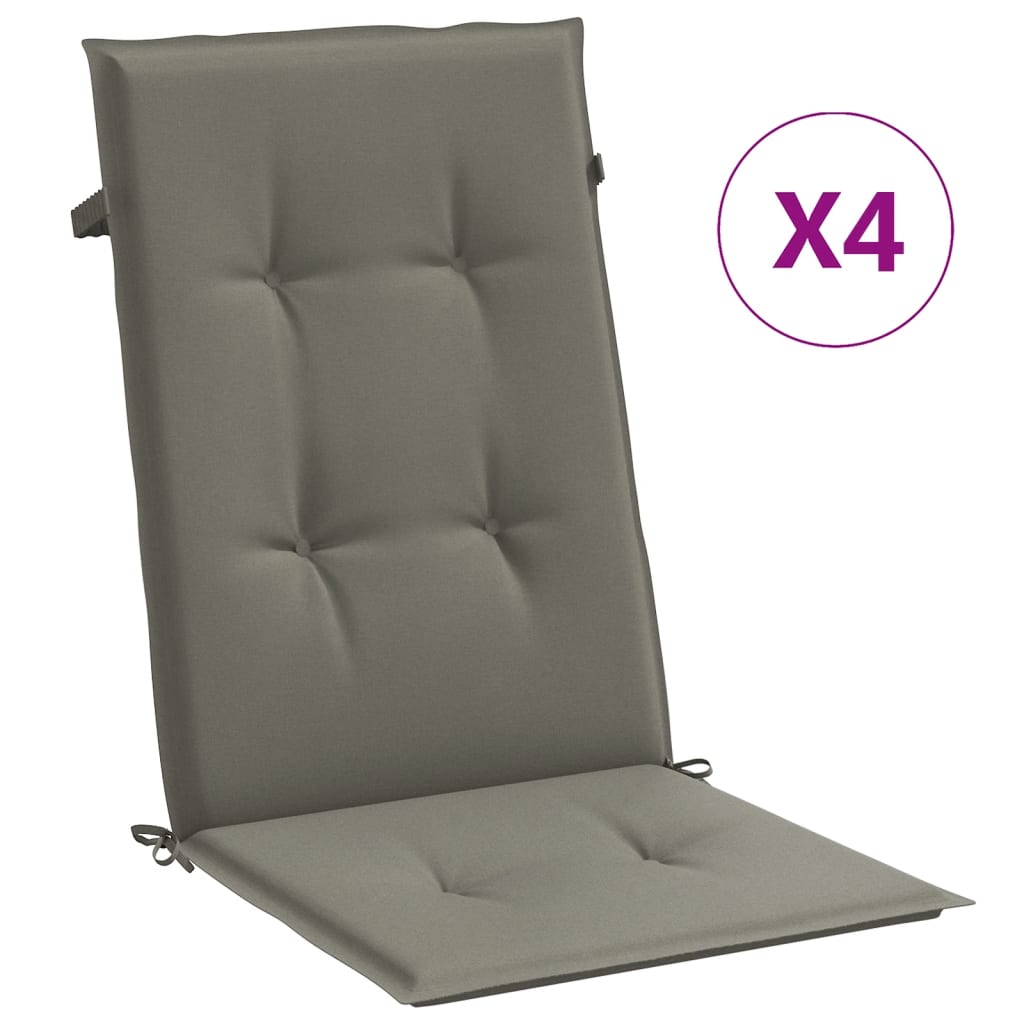High-back cushion pads 4 pcs. Mélange Dark Grey 120x50x4 cm Fabric