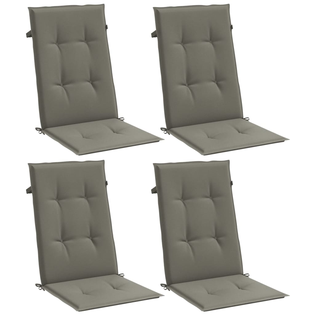 High-back cushion pads 4 pcs. Mélange Dark Grey 120x50x4 cm Fabric