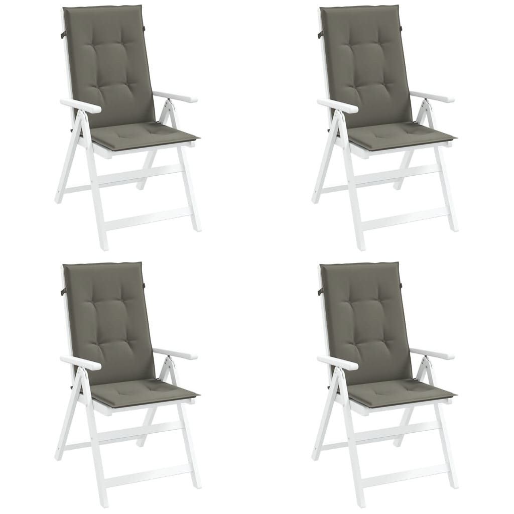 High-back cushion pads 4 pcs. Mélange Dark Grey 120x50x4 cm Fabric