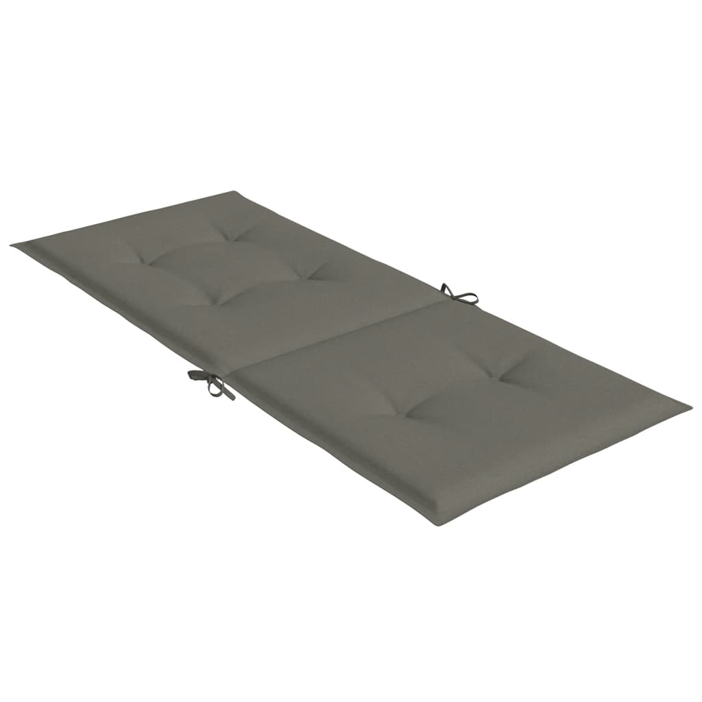 High-back cushion pads, 6 pcs, melange dark grey, 120x50x4 cm, fabric