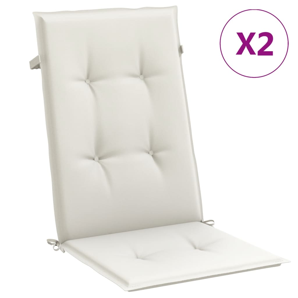 Coussins pour chaises longues 2 pcs Mélange Crème 120x50x4 cm Tissu