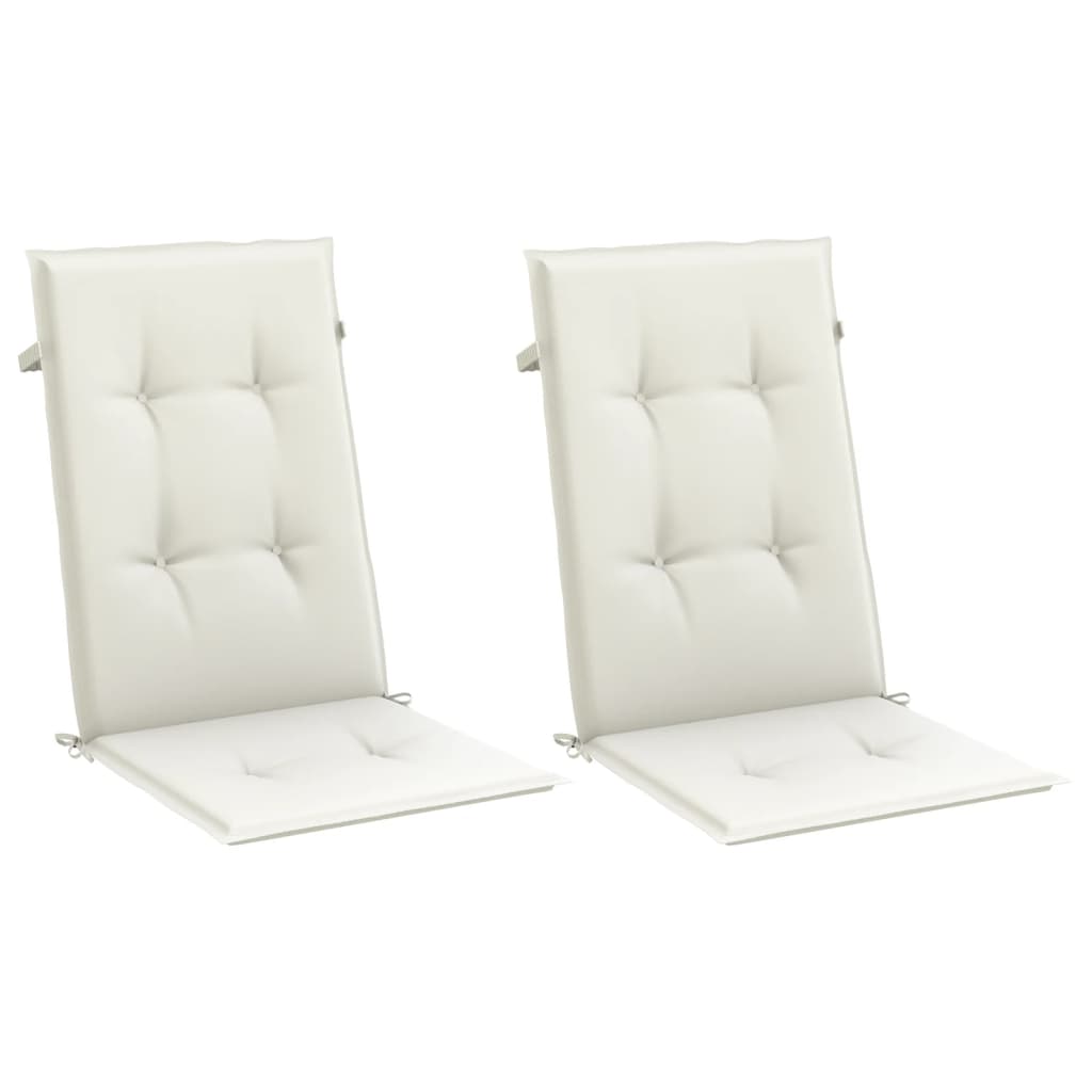 Coussins pour chaises longues 2 pcs Mélange Crème 120x50x4 cm Tissu