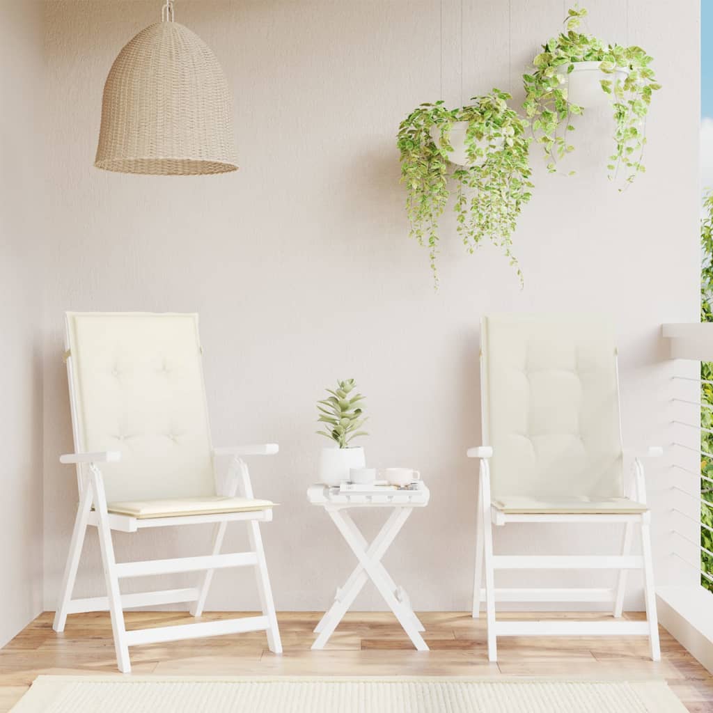 Coussins pour chaises longues 2 pcs Mélange Crème 120x50x4 cm Tissu