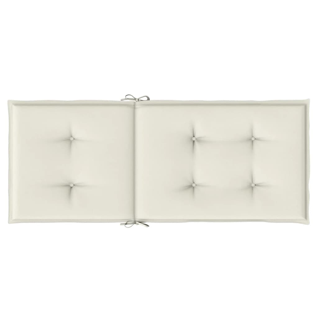 Coussins pour chaises longues 2 pcs Mélange Crème 120x50x4 cm Tissu