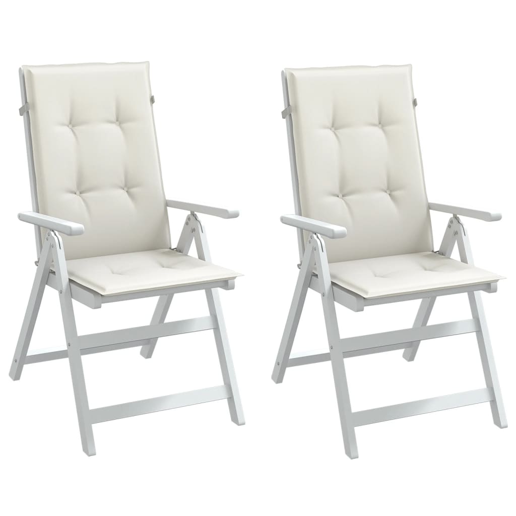 Coussins pour chaises longues 2 pcs Mélange Crème 120x50x4 cm Tissu