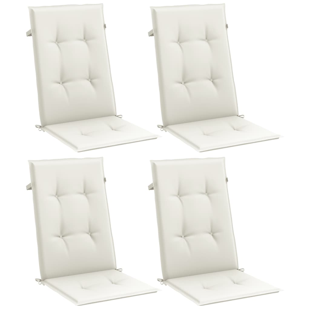 High-back Cushions 4 pcs. Mélange Cream 120x50x4 cm Fabric