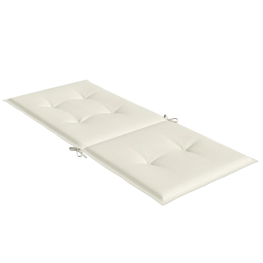 High-back Cushions 4 pcs. Mélange Cream 120x50x4 cm Fabric