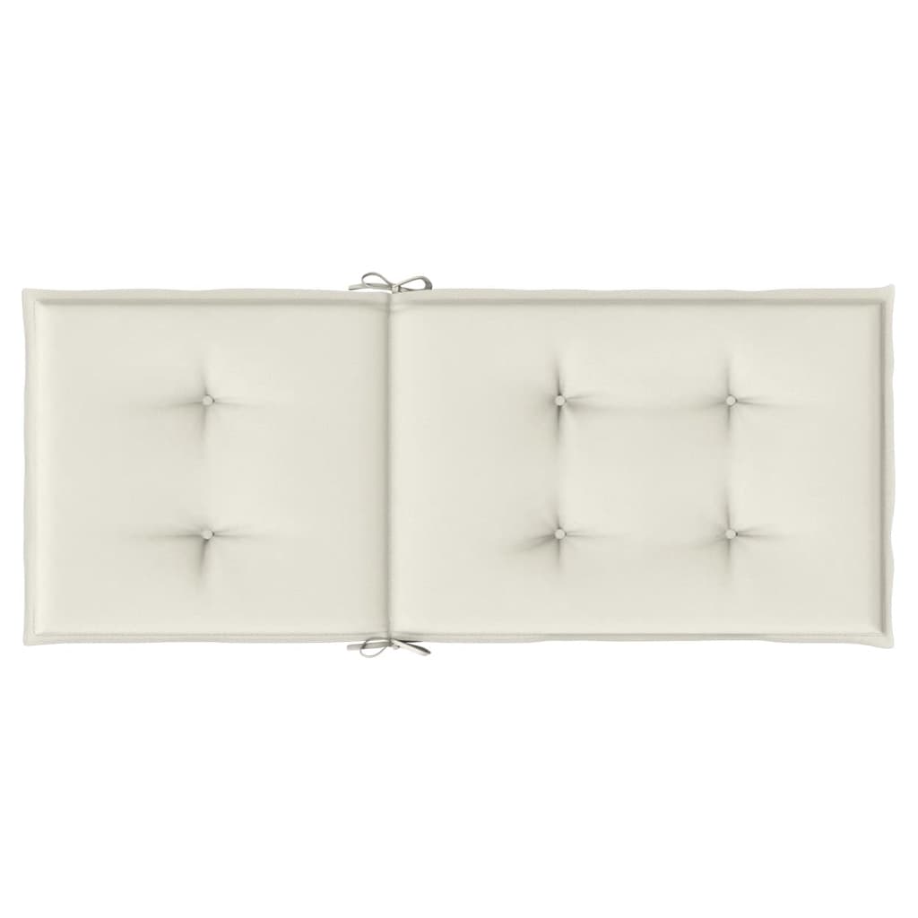High-back Cushions 4 pcs. Mélange Cream 120x50x4 cm Fabric