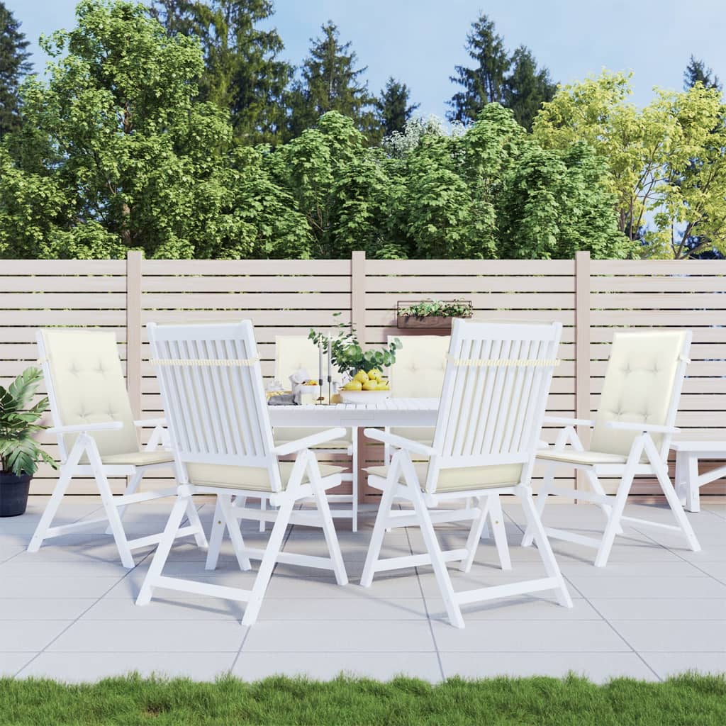 Coussins de dossier haut 6 pces Mélange crème 120x50x4 cm Tissu
