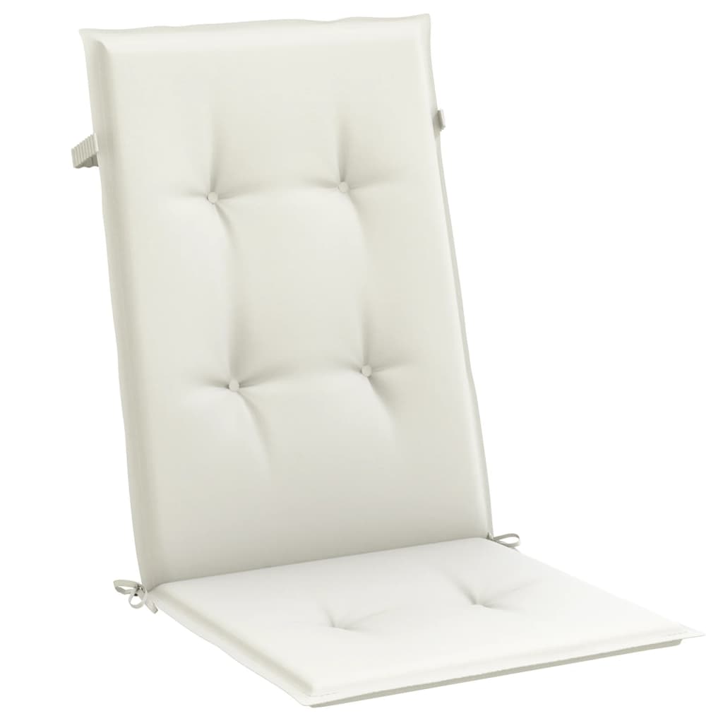 Coussins de dossier haut 6 pces Mélange crème 120x50x4 cm Tissu