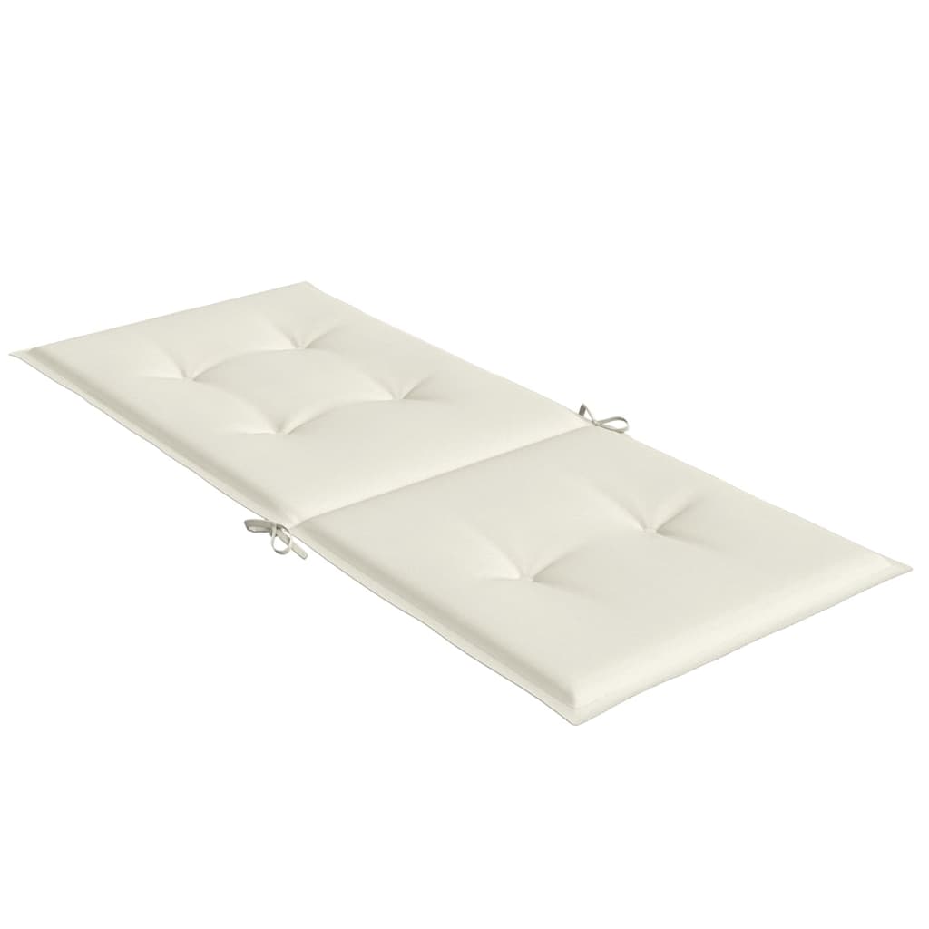 Coussins de dossier haut 6 pces Mélange crème 120x50x4 cm Tissu