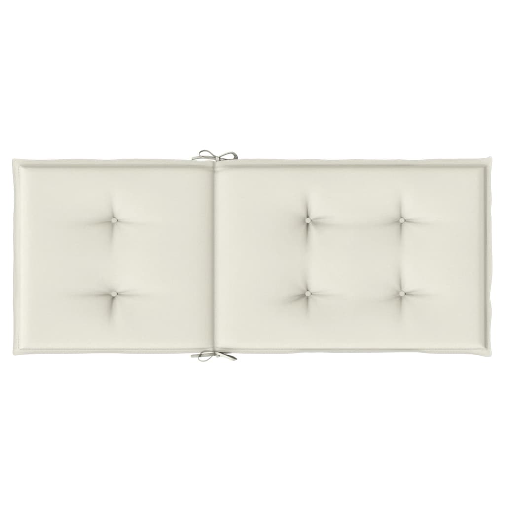 Coussins de dossier haut 6 pces Mélange crème 120x50x4 cm Tissu