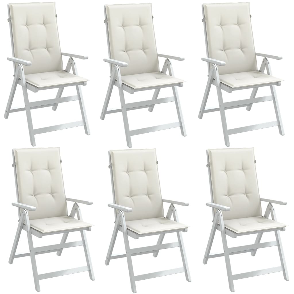 Coussins de dossier haut 6 pces Mélange crème 120x50x4 cm Tissu