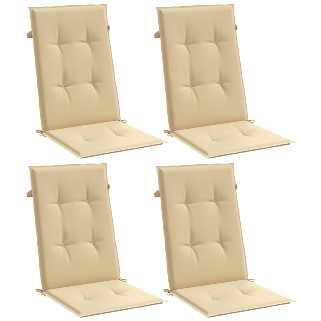 High-back cushion pads 4 pcs. Melange Beige 120x50x4 cm Fabric