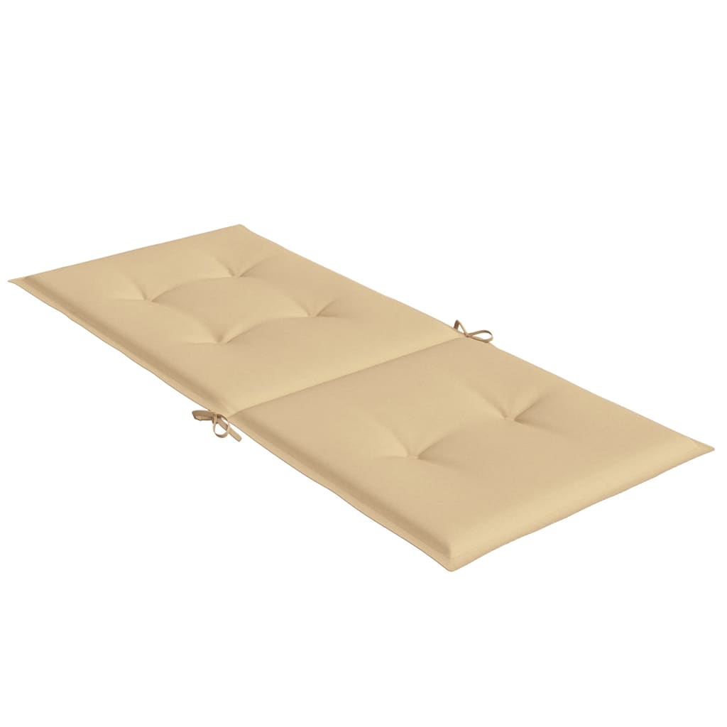 High-back cushion pads 4 pcs. Melange Beige 120x50x4 cm Fabric