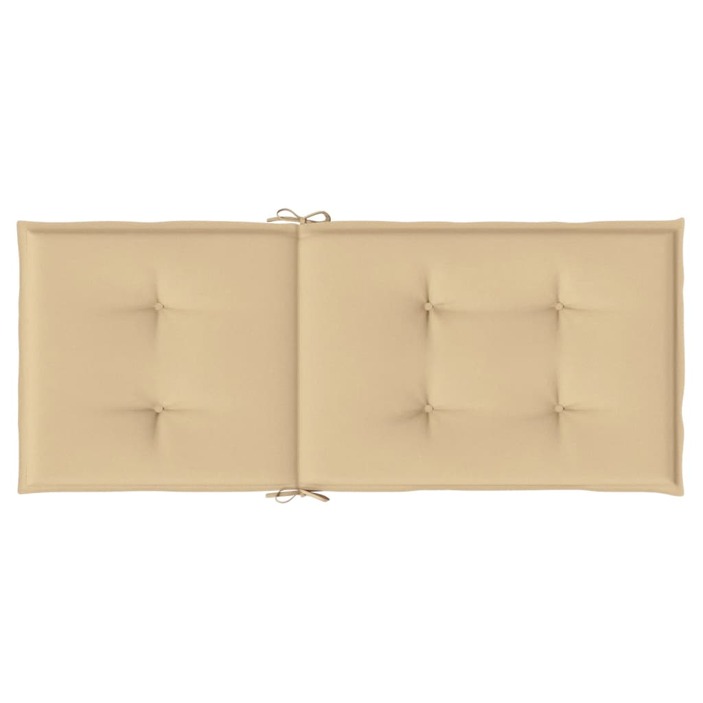 High-back cushion pads 4 pcs. Melange Beige 120x50x4 cm Fabric