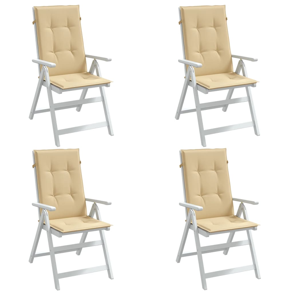 High-back cushion pads 4 pcs. Melange Beige 120x50x4 cm Fabric